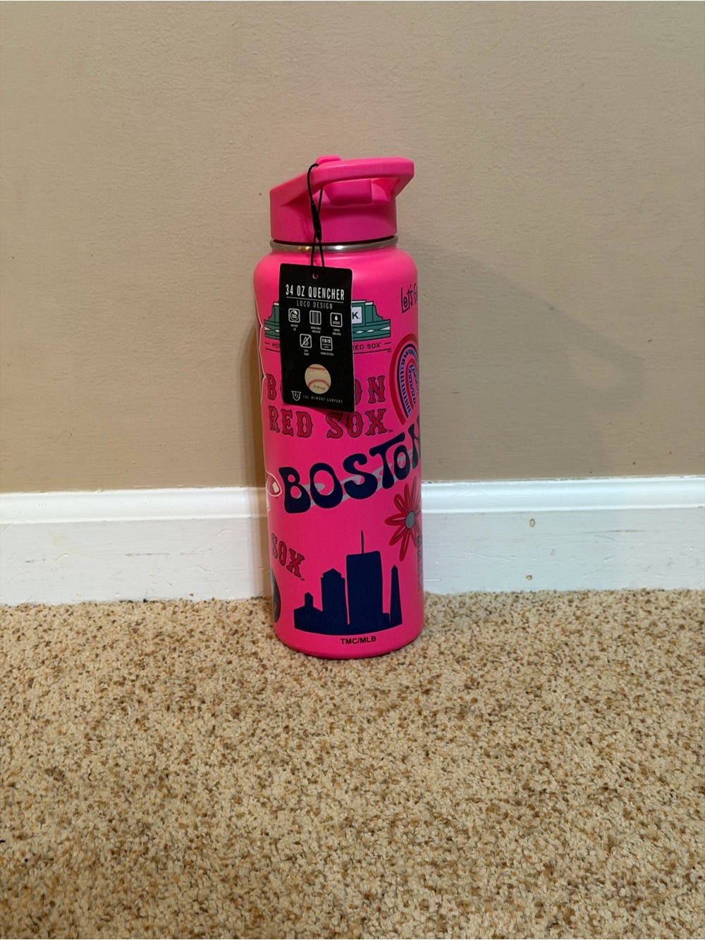 Boston Red Sox Pink Stainless Water Bottle - Official MLB